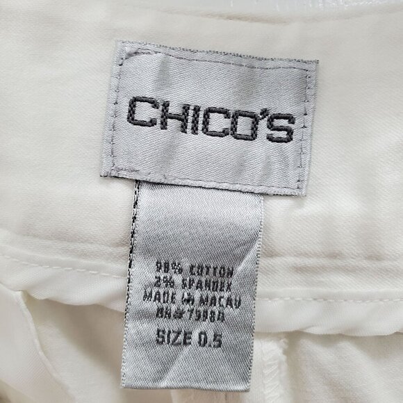 Chico's Women's White Stretch Flat Front Casual Dress Pants Trouser Size 0.5 / 6 - Picture 4 of 7